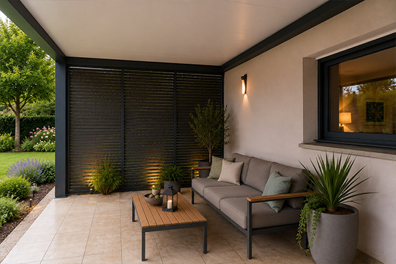 Pergola à toiture fixe