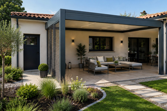 Pergola à toiture fixe